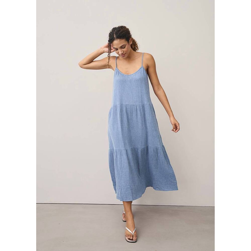 NEW 0039 ITALY kleid cleopatra maxi dress in denim blue